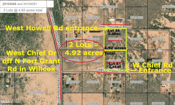 $25,000 | 4.92-ac West Chief Drive, Unit 46&51, Willcox, AZ 85643