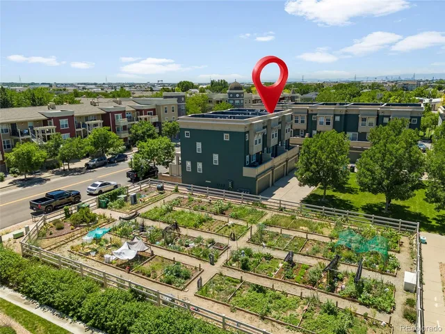a view of a swimming pool with a yard and plants