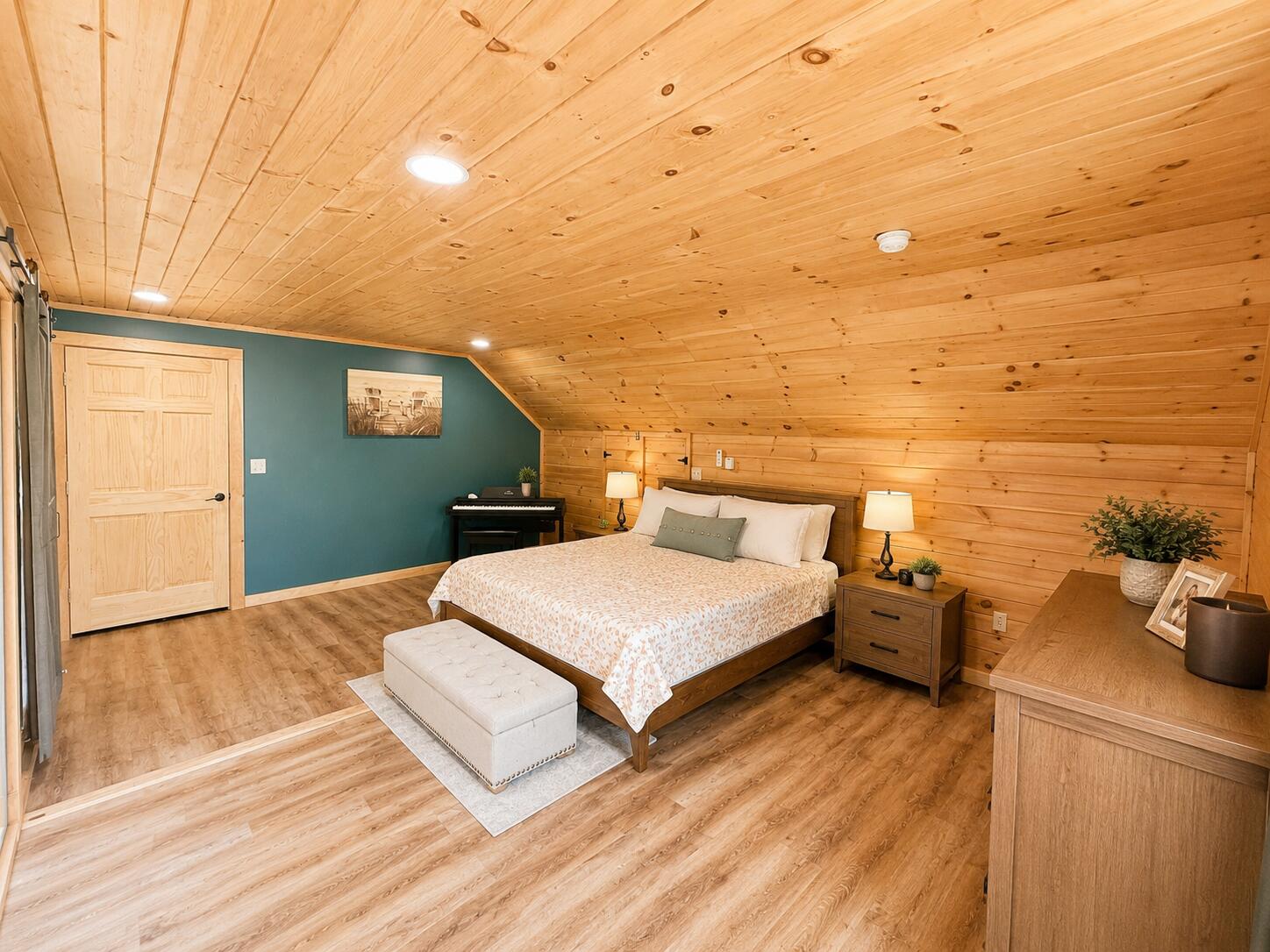 967 Newbury Neck Road Surry, ME 04684 - Photo 22 of 46 Upstairs primaty suite virtually staged