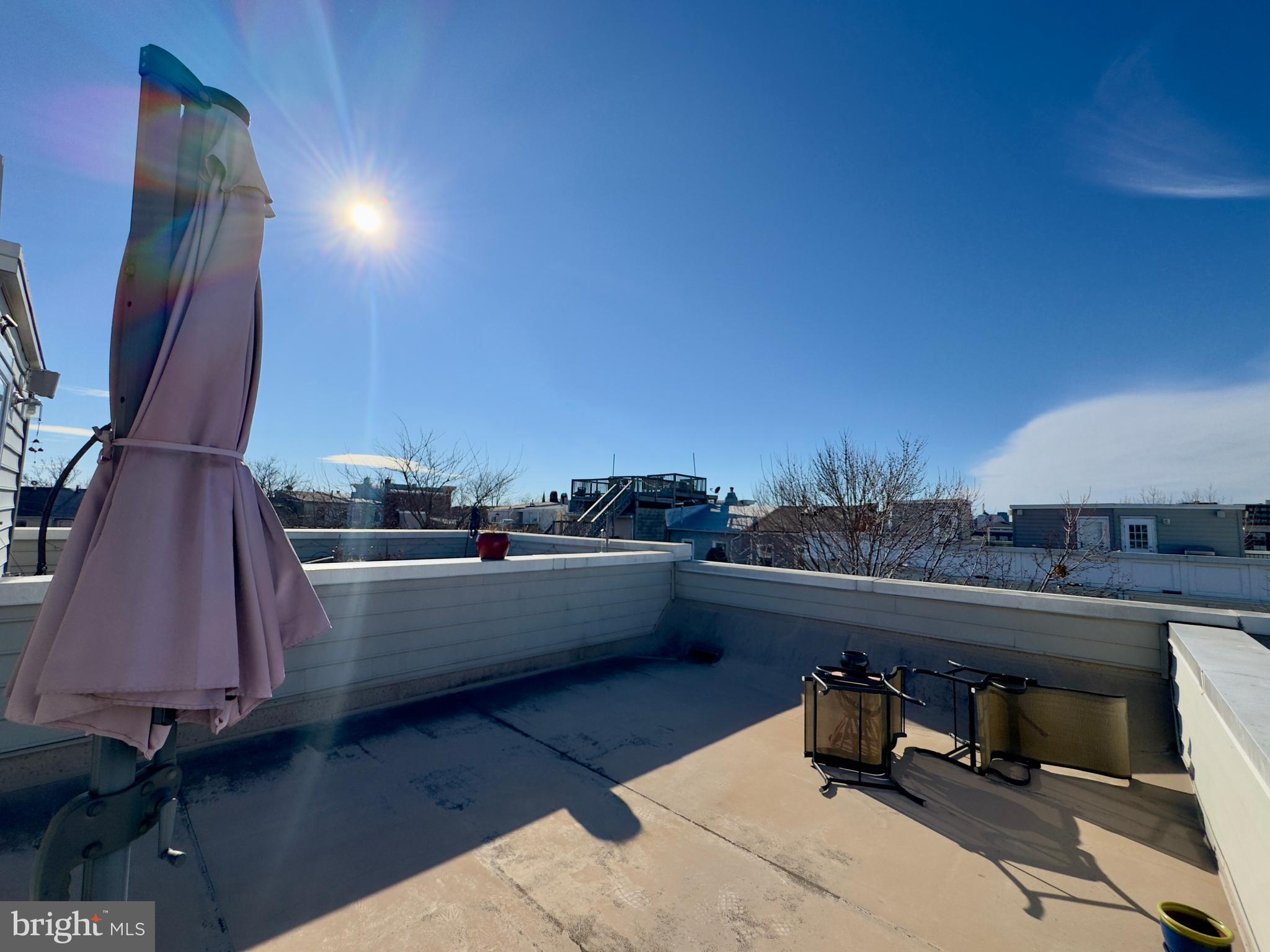 124 South Duncan Street Baltimore, MD 21231 - Photo 5 of 30 a view of roof deck with furniture and a fireplace