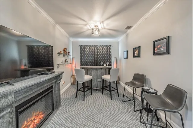 a view of a hallway with workspace