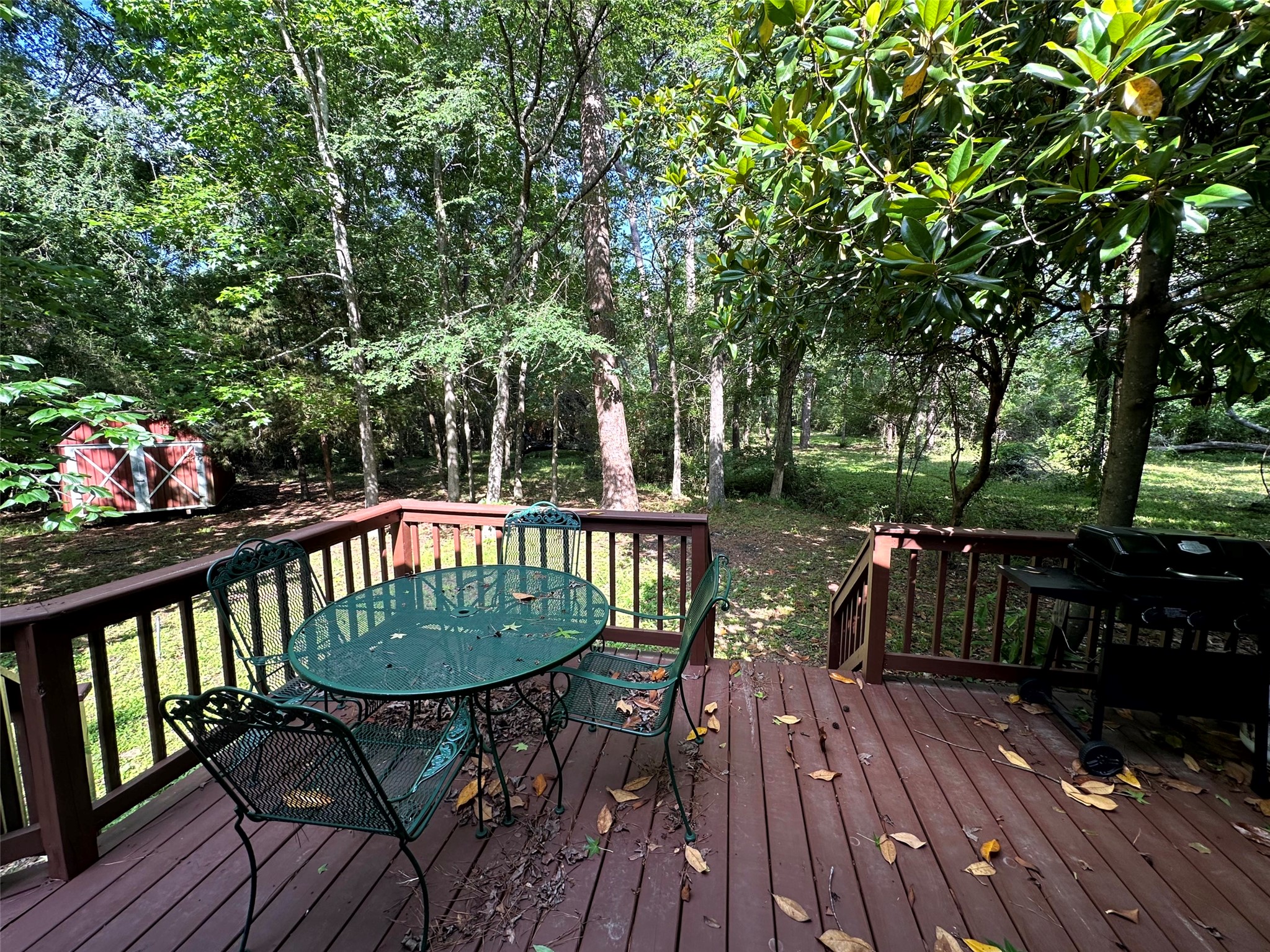 12289 Thompson Road Willis, TX 77318 - Photo 18 of 20 Back porch shaded by the trees.