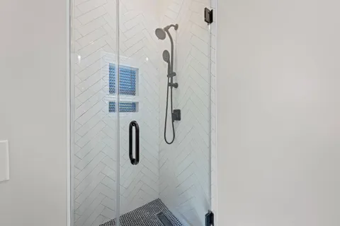 a bathroom with a shower
