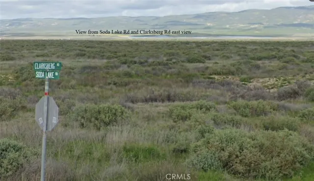 a view of a field with an ocean beach