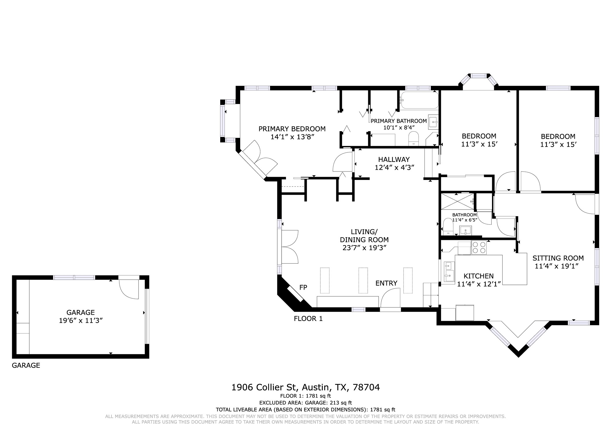 1906 Collier Street Austin, TX 78704 - Photo 40 of 40 View of floor plan / room layout