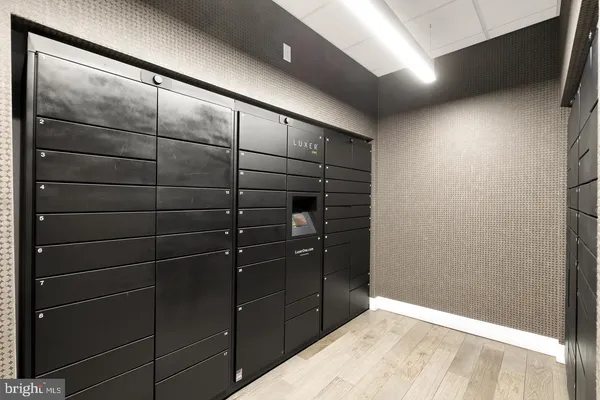 a room with gym equipment