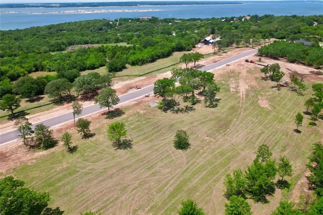 a view of a lake with beach