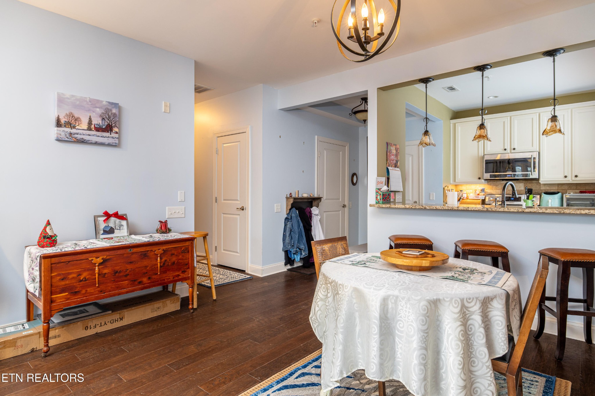 331 Centennial Bluff Boulevard Oak Ridge, TN 37830 - Photo 6 of 12 a bedroom with bed and a chandelier