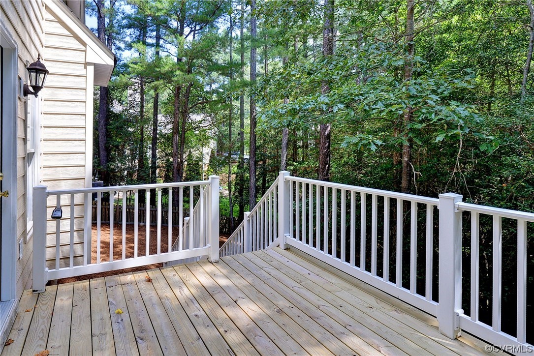 5531 Scotsview Drive Providence Forge, VA 23140 - Photo 36 of 42 a view of backyard with deck and wooden floor