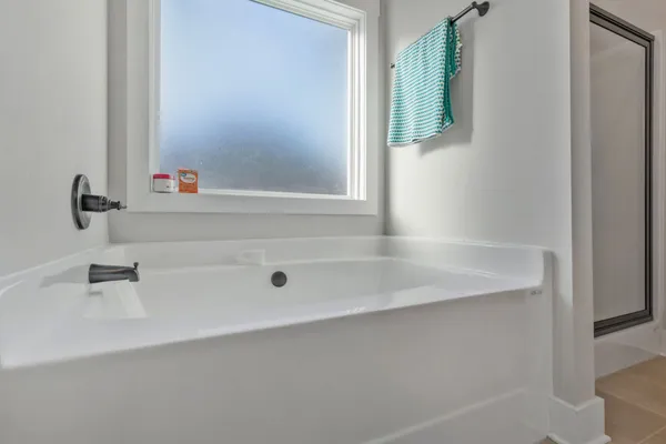 a close up of a bathtub