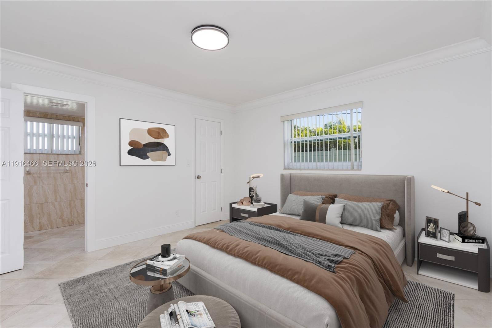 5425 Madison Street Hollywood, FL 33021 - Photo 19 of 45 a bedroom with a bed and wooden floor