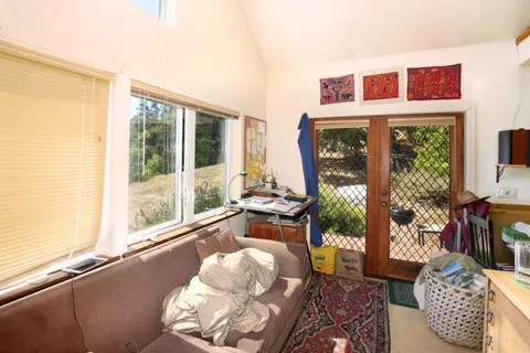 a outdoor view with a seating space