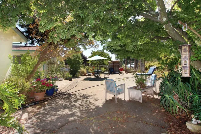 a backyard of a house with lots of green space