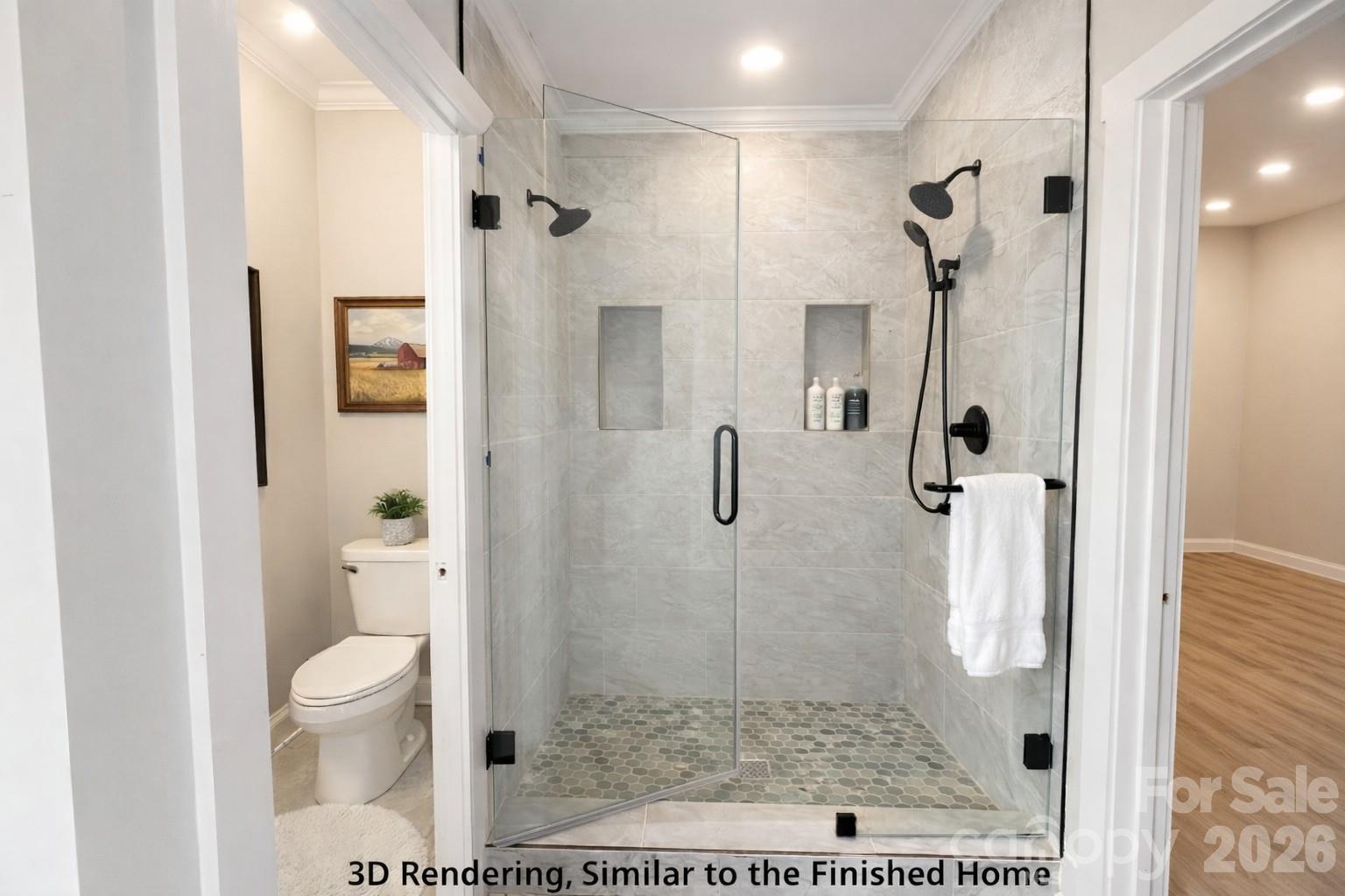 4614 Quiet Rail Court, Unit E2 Lancaster, SC 29720 - Photo 8 of 13 a bathroom with a shower and toilet