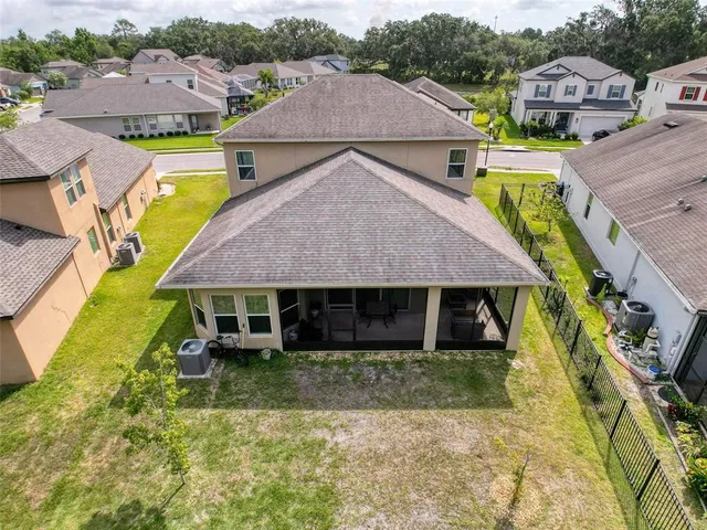 a view of a lake with a big yard