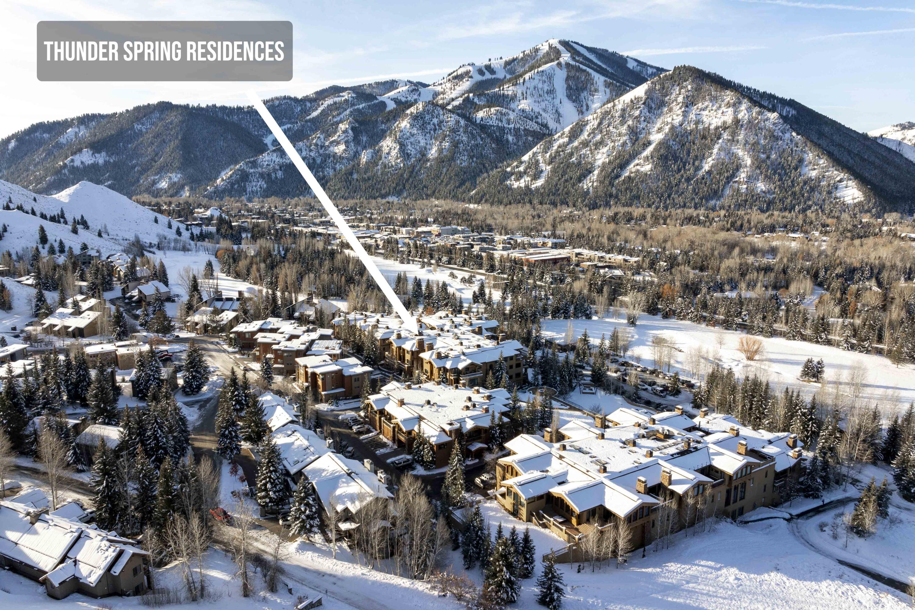 215 Raven Road, Unit B110 Ketchum, ID 83340 - Photo 2 of 19 Thunder Spring Winter Aerials - 2024 - -
