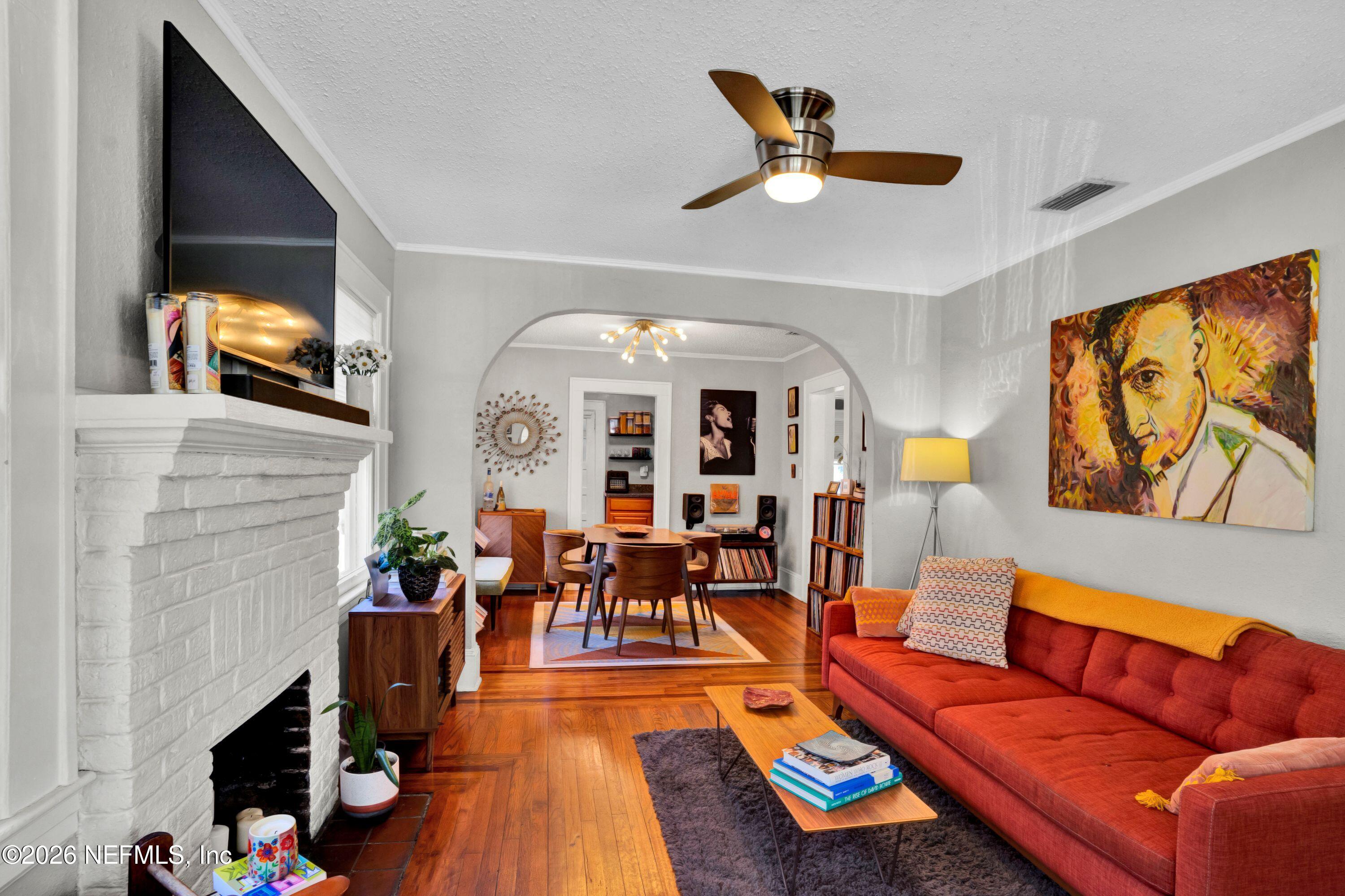 1273 Dancy Street Jacksonville, FL 32205 - Photo 6 of 30 a living room with furniture and a flat screen tv