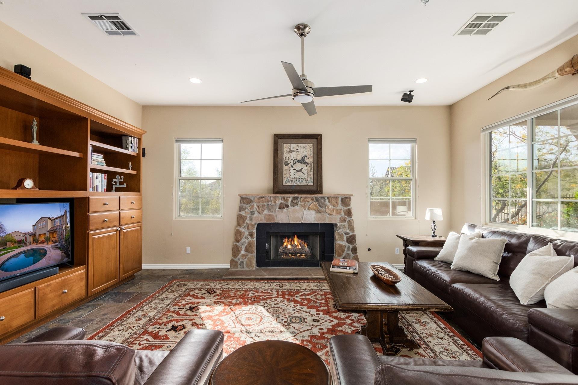 9312 East Mountain Spring Road Scottsdale, AZ 85255 - Photo 23 of 68 Family Room Fireplace