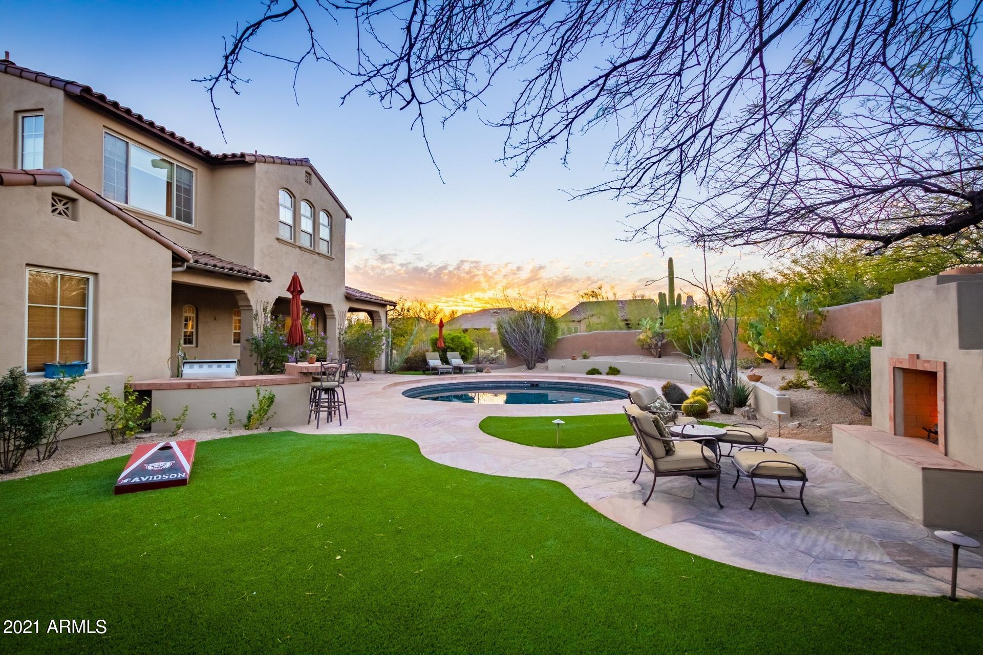 9312 East Mountain Spring Road Scottsdale, AZ 85255 - Photo 39 of 68 Backyard Twilight