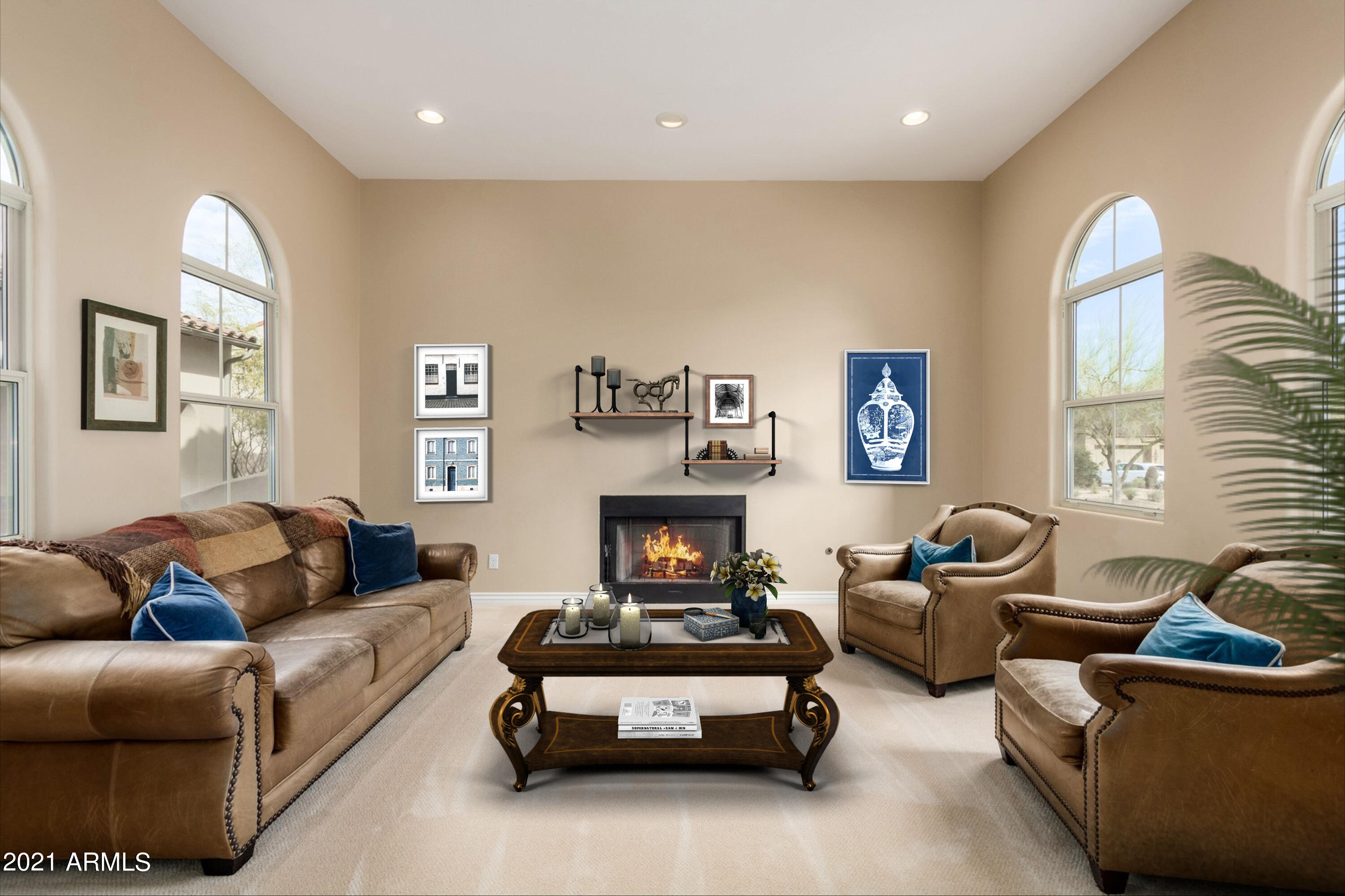9312 East Mountain Spring Road Scottsdale, AZ 85255 - Photo 8 of 68 Living Room Virtualy Staged