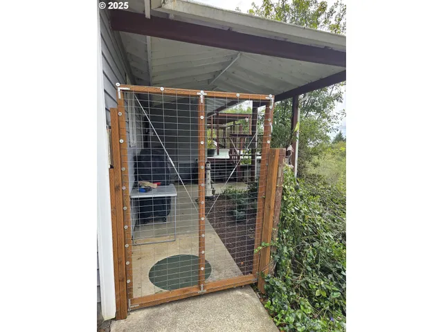 a view of a yard with a tree