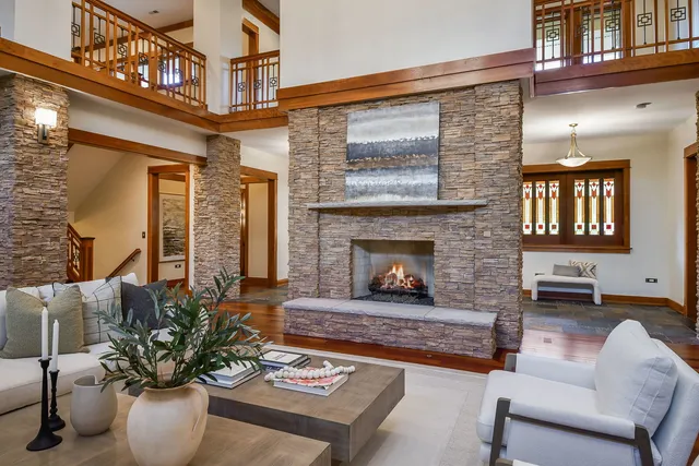 a living room with furniture