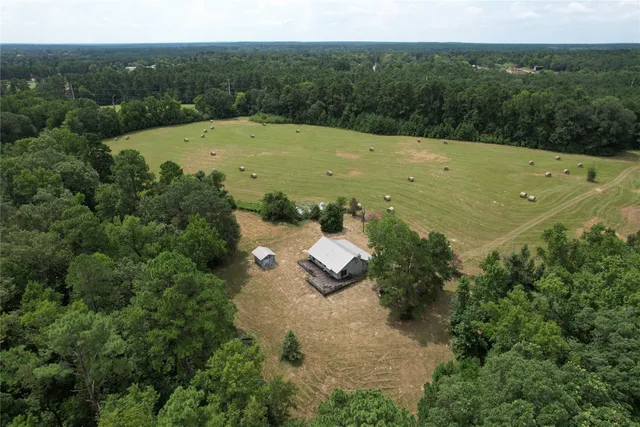 an aerial view of a house