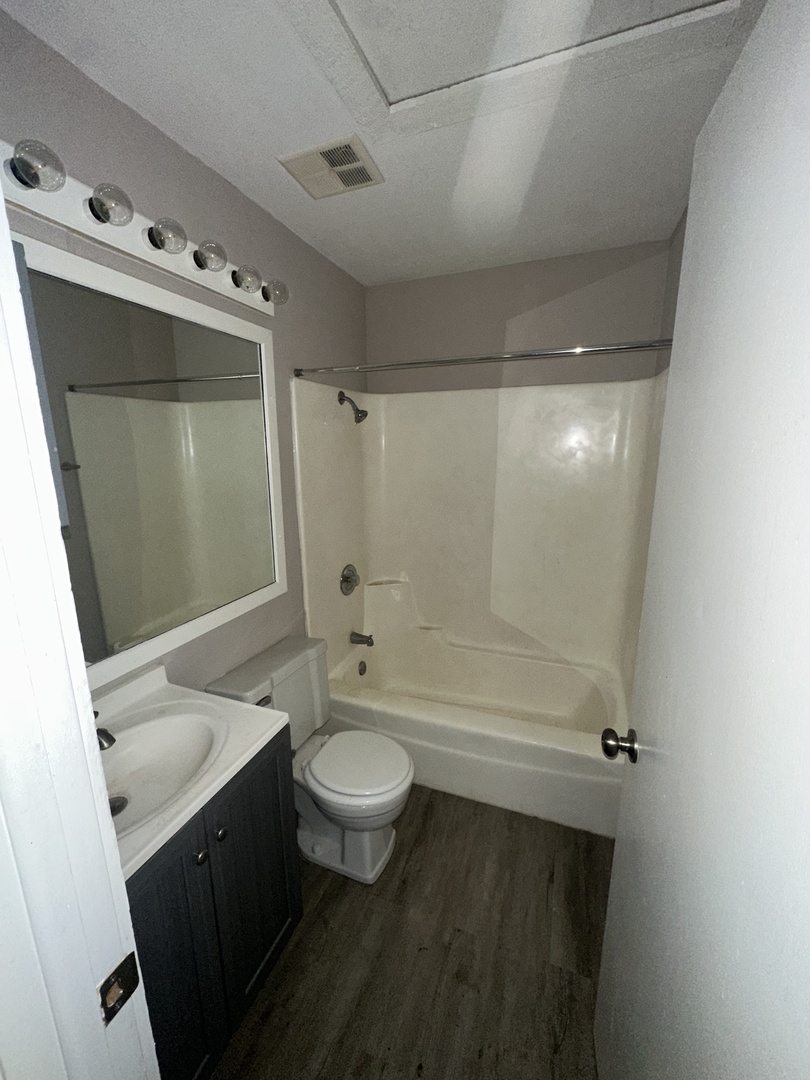 16 St Thomas Colony Street, Unit 6 Fox Lake, IL 60020 - Photo 5 of 10 a bathroom with a double vanity sink toilet mirror and bathtub