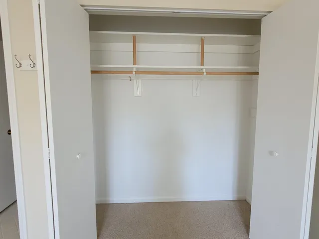 a close up view of racks on the wall