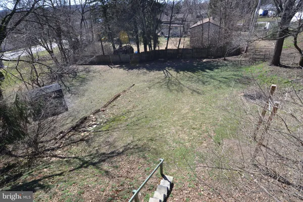 a view of yard covered with trees