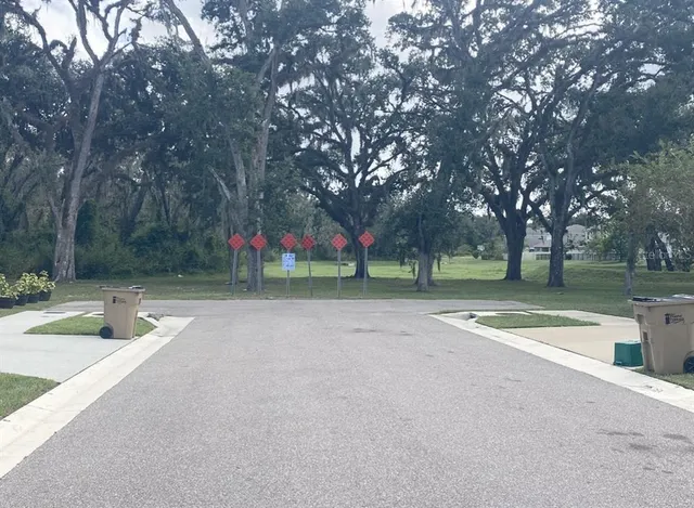 a view of backyard with green space