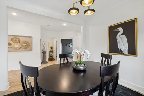 a workspace with furniture and a window