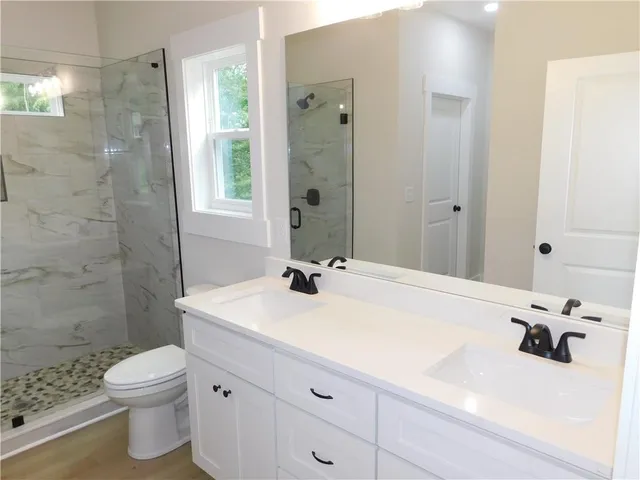 a bathroom with a shower