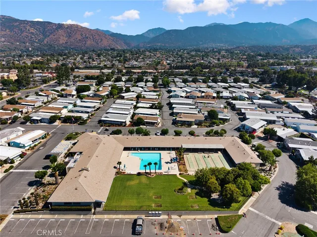 an aerial view of a house