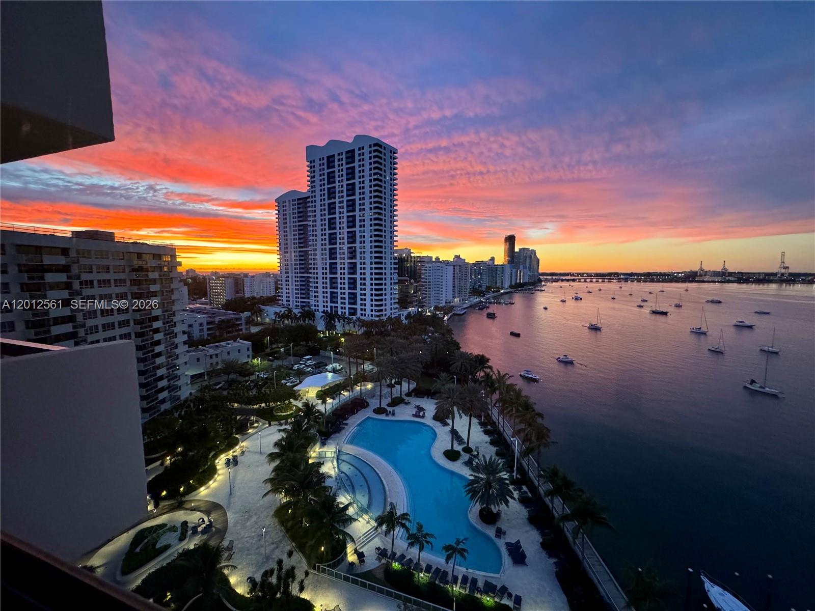 1500 Bay Road, Unit 1438S Miami Beach, FL 33139 - Photo 7 of 43 Night Balcony View