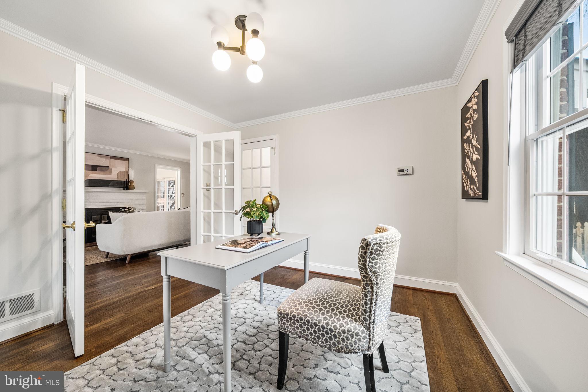 4923 34th Road North Arlington, VA 22207 - Photo 8 of 42 Main level private office w/french doors