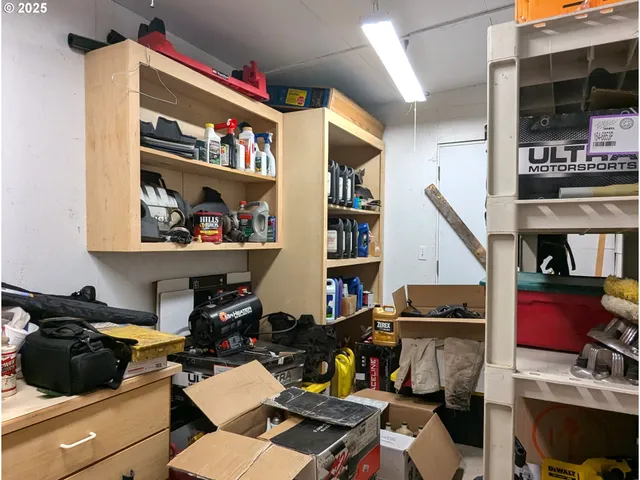 a room with storage and utility