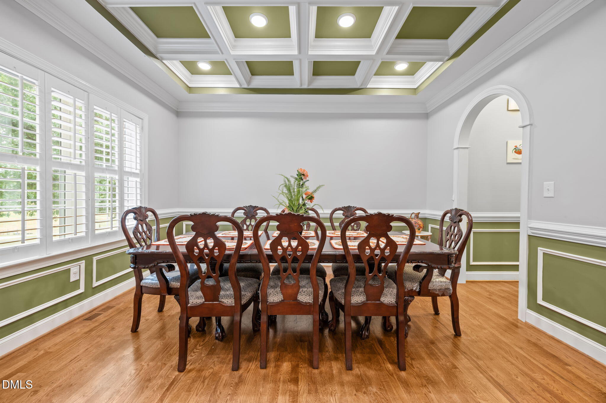 2880 Elevation Road Four Oaks, NC 27524 - Photo 14 of 51 a view of a dining room with furniture window and wooden floor