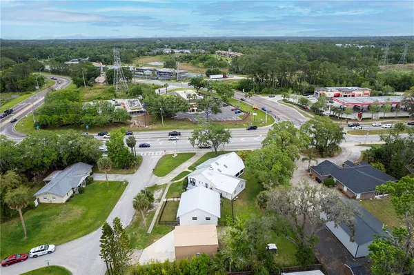 an aerial view of multiple house