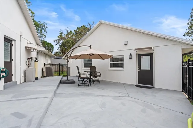 a view of a house with a patio
