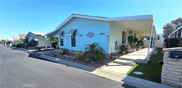 a view of a house with many windows