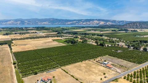 a view of a lake with a mountain