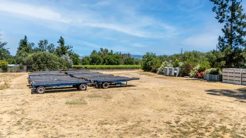 a view of a backyard with trees