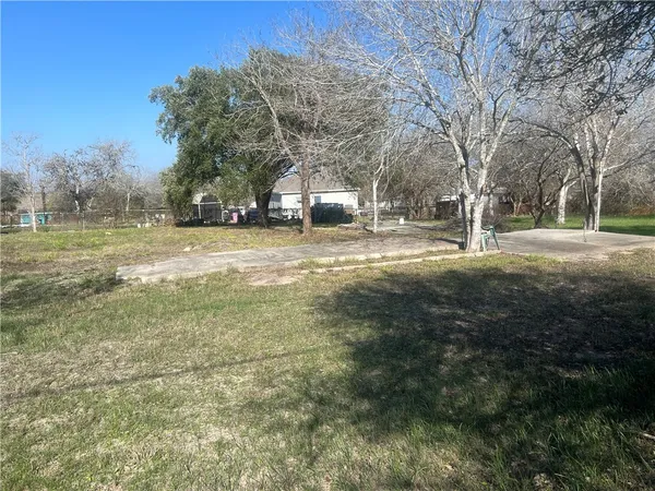 a view of a field with trees