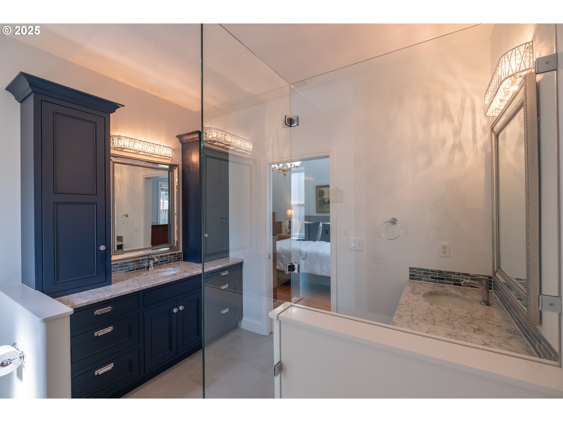 1435 Northwest Ashley Drive Albany, OR 97321 - Photo 27 of 44 a bathroom with a sink a toilet a mirror and shower