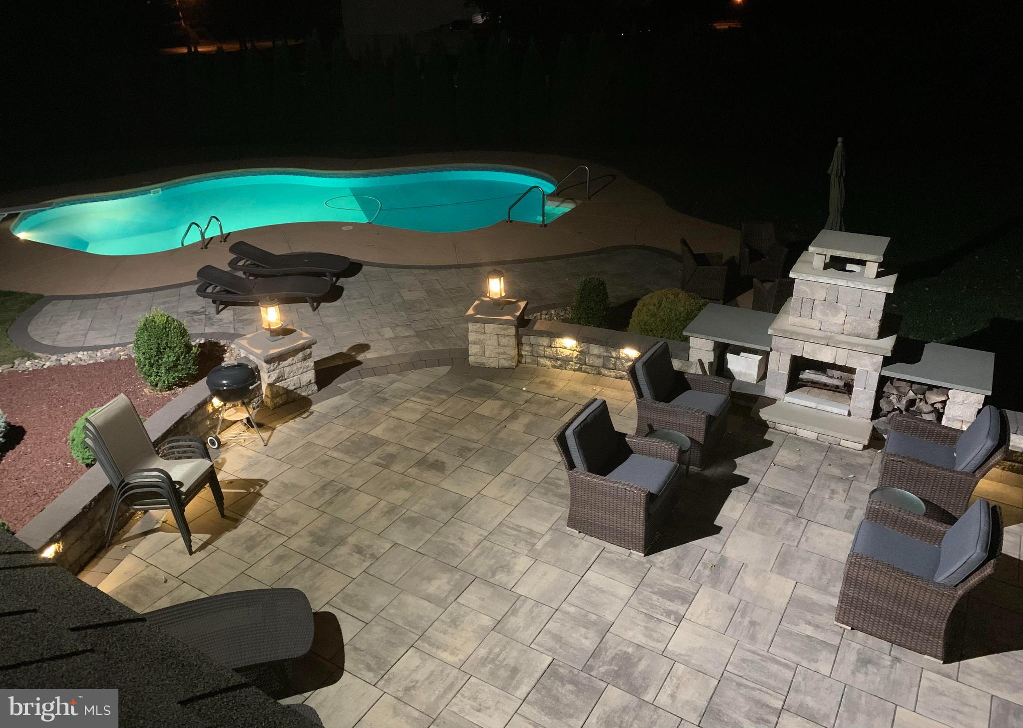 114 Tindall Road Robbinsville, NJ 08691 - Photo 52 of 59 Backyard Patio w/ Salt Water Pool