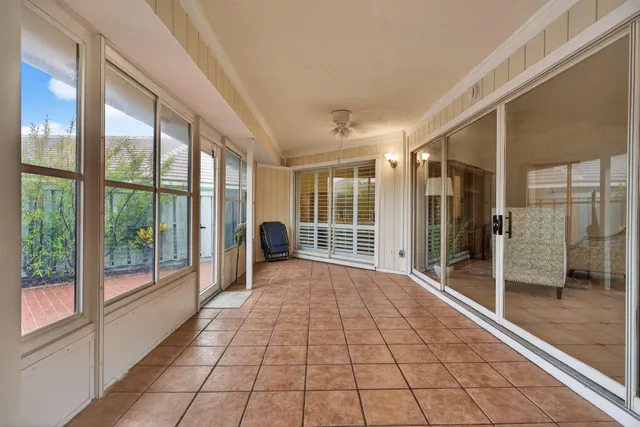 a view of a garden with a pathway