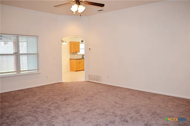 an empty room with a window