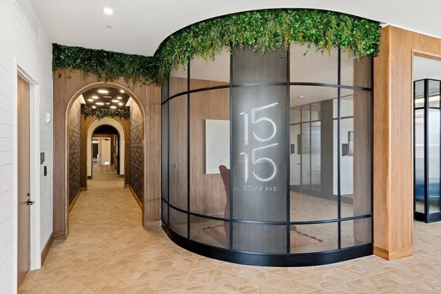 a view of a hallway with a elevator