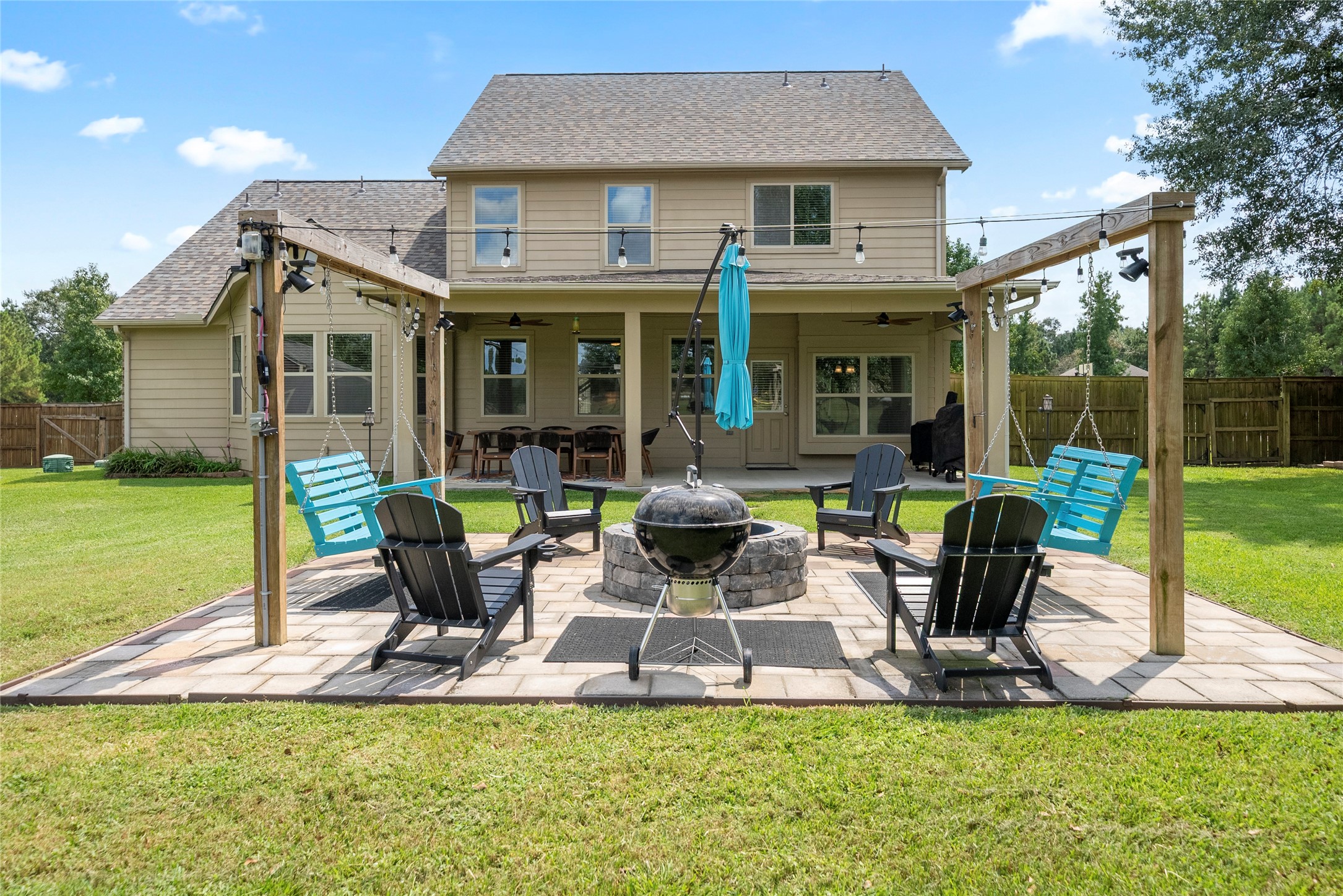 9160 Wapiti Trail Conroe, TX 77303 - Photo 28 of 48 Backyard made just for gatherings or family time.